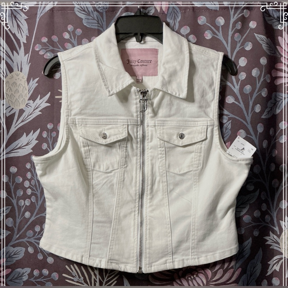 Juicy Couture Cream Denim Vest